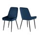 image 3 of Quebec Straight Edge Dining Set with 4 Avery Chairs Blue | Sapphire Blue