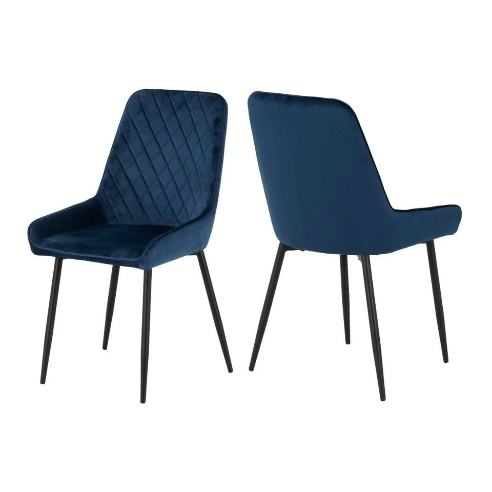 image 1 of Quebec Straight Edge Dining Set with 4 Avery Chairs Blue | Sapphire Blue