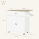 image 3 of HOMCOM Kitchen Island with Drop Leaf, Rolling Kitchen Storage Trolley on Wheels with Drawer, Spice Rack and Towel Rack, Storage Cart with Adjustable Shelf, White