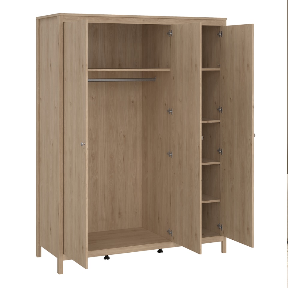 image 1 of Madrid Wardrobe with 3 Doors in Jackson Hickory Oak