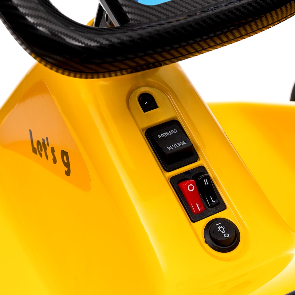 image 1 of AIYAPLAY Electric Go Kart, 6V Battery Powered Kids Go Kart with Music, Light, Horn, Kids, Ride on Car for 3-5 Years, Yellow