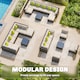 image 3 of Outsunny 8 Pieces Patio Rattan Sofa Set Outdoor Garden Furniture Set Brown