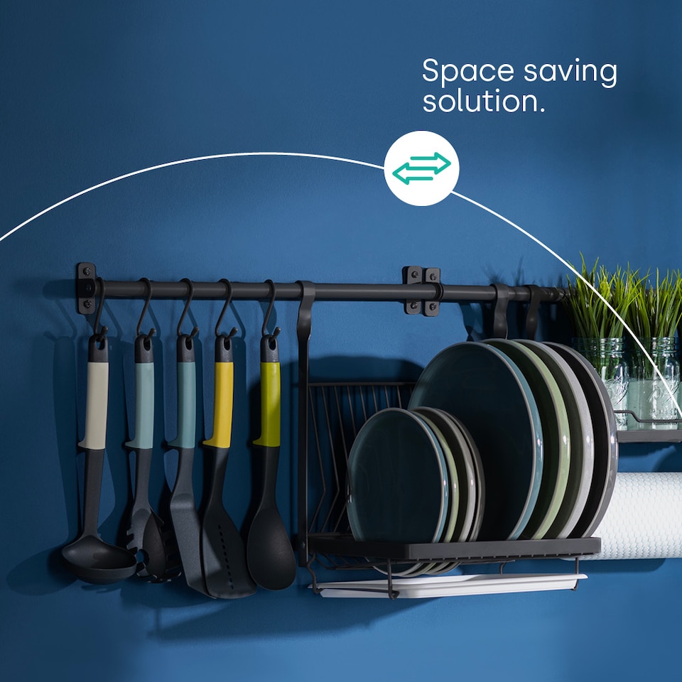 image 1 of Hanging Dish Drainer Black