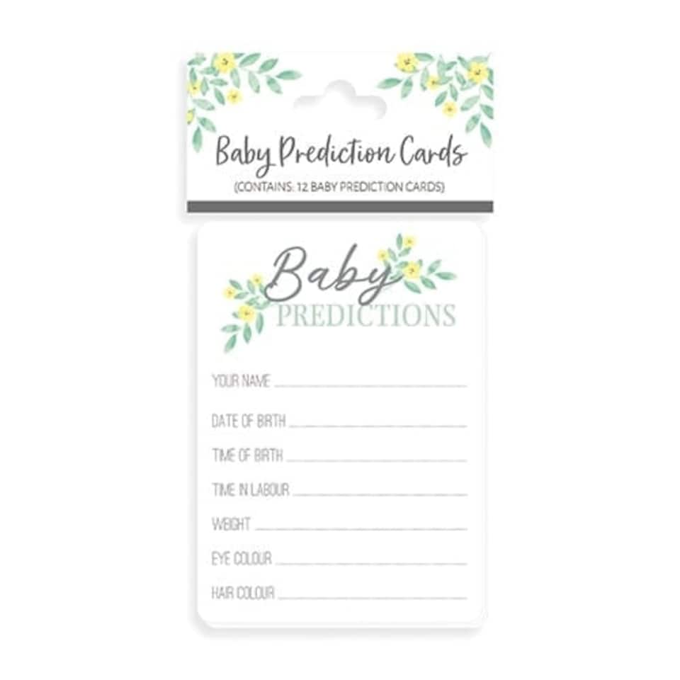 Baby Prediction Cards Baby Shower Party Game - Pack of 12