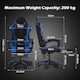 image 3 of Alivio Ergonomic Gaming Chair with Massage Lumbar Cushion & Retractable Footrest, PU Leather Video Game Chair (Blue)