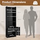 image 4 of Yaheetech 7-Tier Tall Bookcase with 2-Door Cabinet-Black