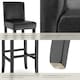 image 5 of Bar Stools with a padded backrest and faux leather cover | Black | black | 41 x 40 x 107 cm | 6