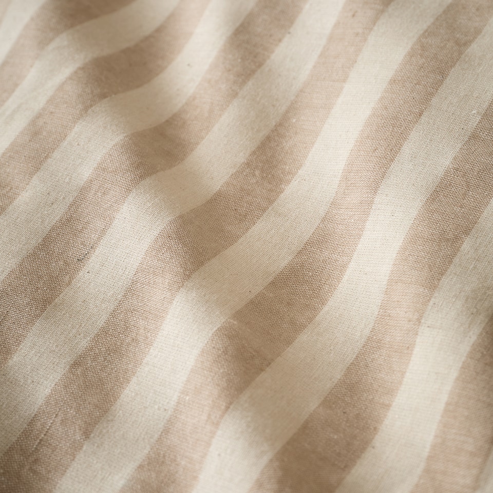 image 1 of Pineapple Elephant Cotton Rich Woven Stripe Duvet Cover Set | Cream | Natural | Super King