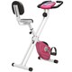 image 1 of HOMCOM Magnetic Resistance Exercise Bike Foldable LCD Adjustable Seat Pink