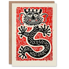 Chinese Traditional Asian Red Man Woman Girl Birthday Card