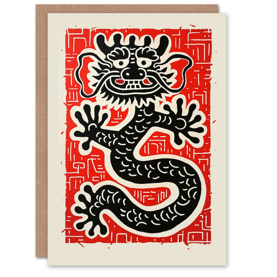 image 1 of Chinese Traditional Asian Red Man Woman Girl Birthday Card