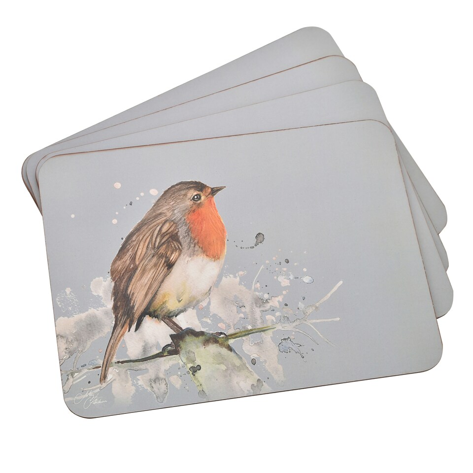 image 1 of Meg Hawkins Set of 4 Placemats Robin