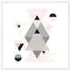 image 1 of Pink & grey geometric triangles (Picture Frame) White | XS