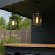 image 3 of CGC SIENNA Black Hanging Outdoor Porch Lantern Ceiling Light Black