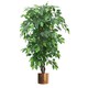 image 1 of 120cm Artificial Ficus Tree / Plant - Large Bushy Shape Copper Metal Planter