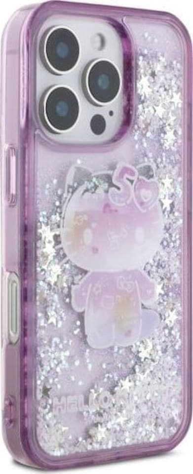 image 1 of Hello Kitty Liquid Glitter 50th Anniversary Party Case for iPhone 16 Pro Max 6.9 Purple - HKHCP16XL50PPU