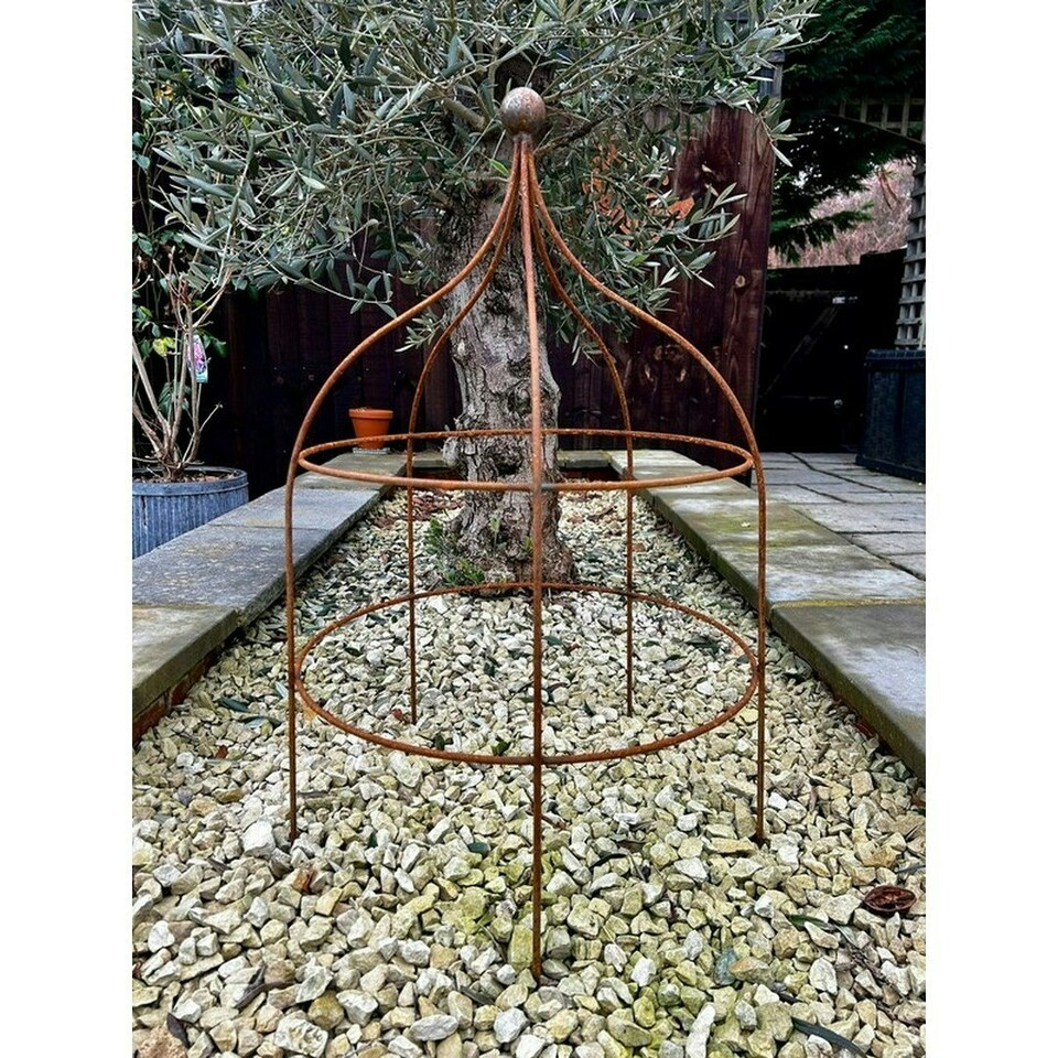 image 1 of Paris Cloche Plant Support - Steel - L43.2 x W43.2 x H72.4 cm - Bare Metal/Ready to Rust