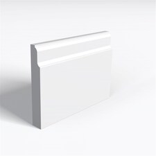 Pack of 10 (Total 10 Units) - MDF Primed Fluted Lambstongue Skirting Board & Rebate - 25mm (T) x 194mm (H) x 4200mm (L)