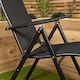 image 5 of Outdoor Garden Patio Multi Position Reclining Folding Chair in Black