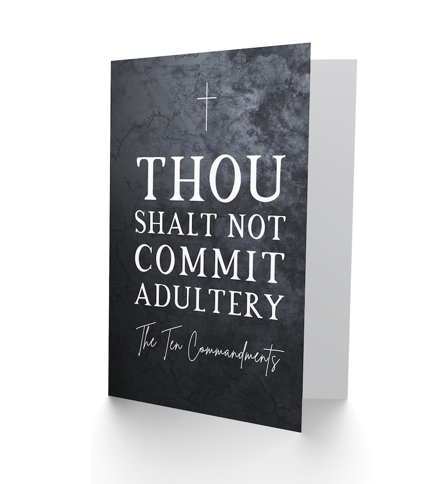 image 1 of Bible Card Ten Commandments Thou Shalt Not Commit Adultery Verse