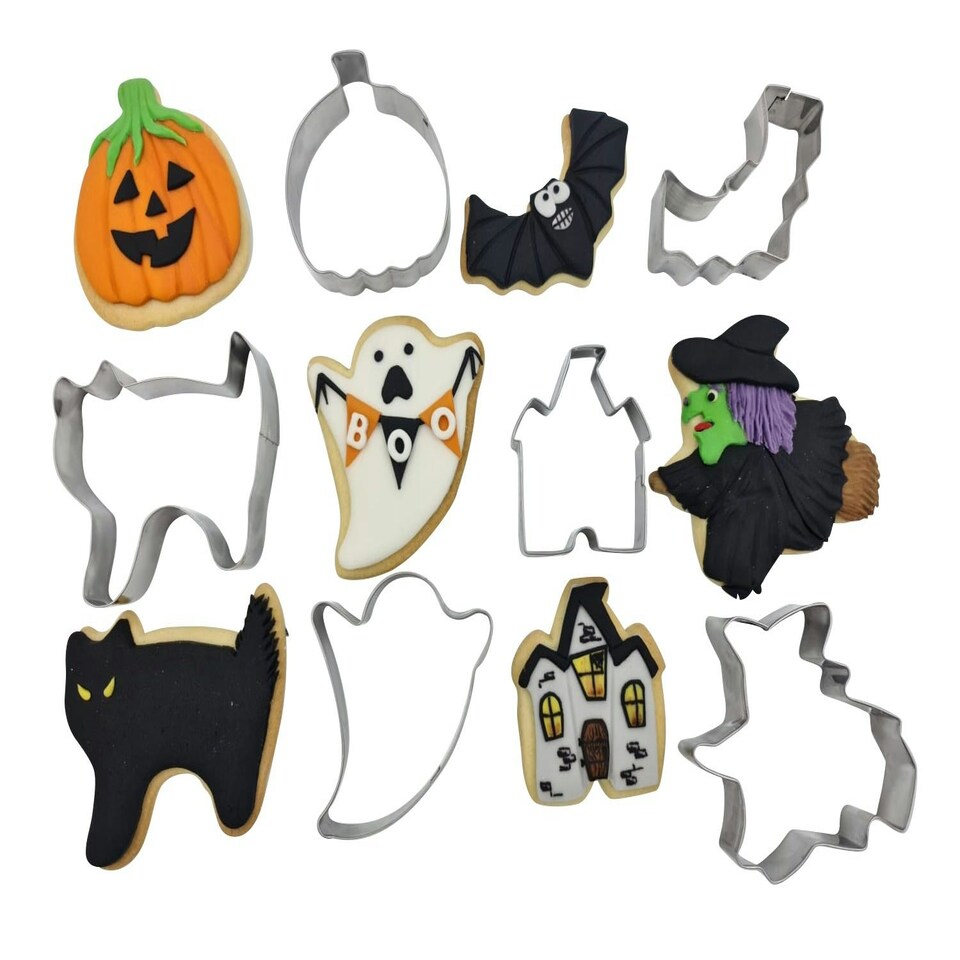 image 1 of Pack Of 6 Metal Halloween Cookie & Biscuit Cutters