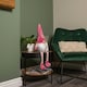 image 3 of 71cm Pink and Grey Sitting Christmas Gonk Decoration with Dangly Legs and Snowflake Hat