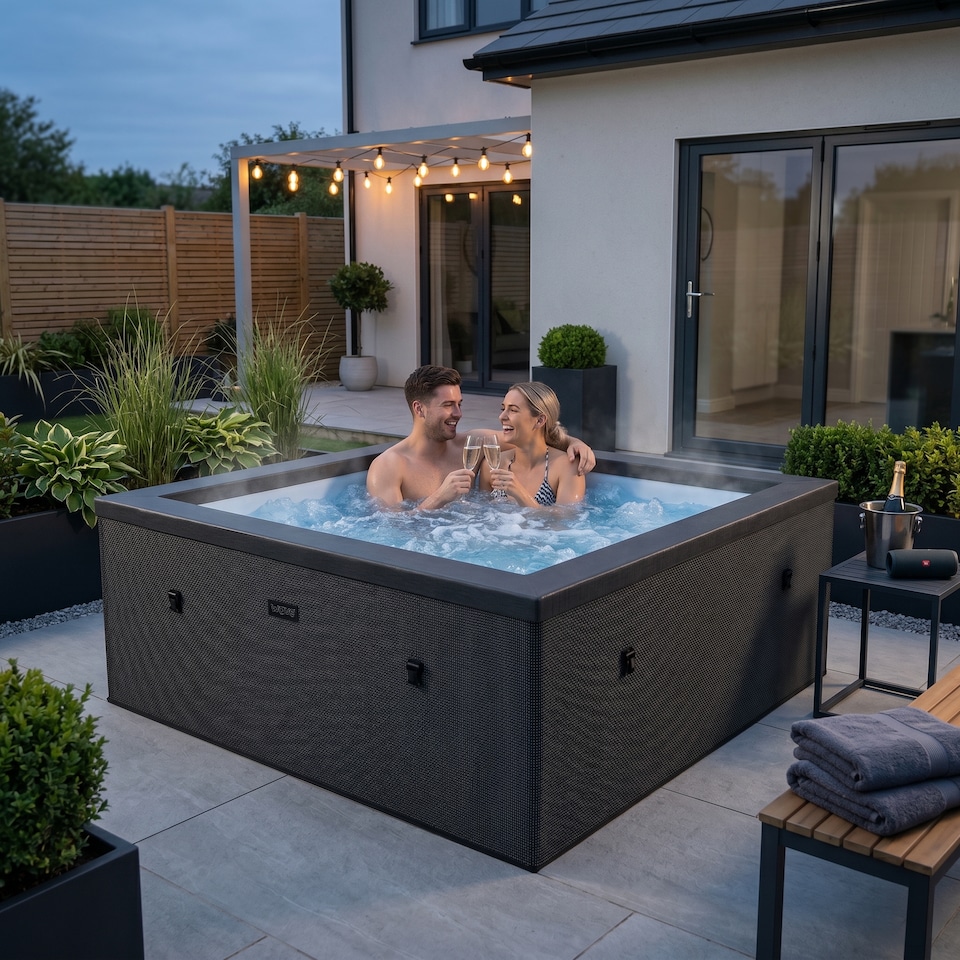 image 1 of Wave Garda 4 Person Eco Foam Hot Tub, Charcoal Black