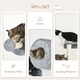 image 4 of PawHut 5Pcs Cat Wall Furniture with Perch, Cat House, Scratching Post, Wall-Mounted Cat Tree for Indoor Kittens - Grey