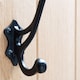 image 6 of Hammer & Tongs Leaf Backed Hat & Coat Hook - W35mm x H150mm - Black