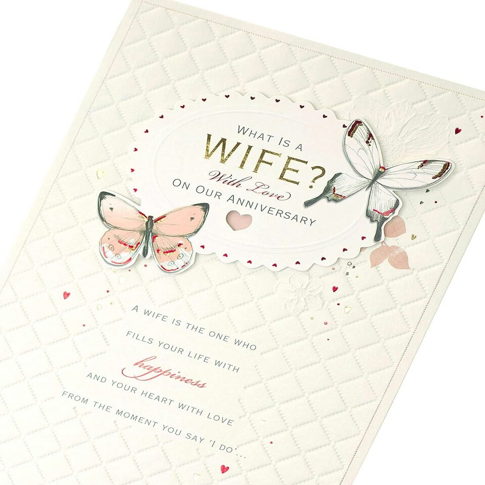 image 1 of Sentimental Message Inside Wedding Day Wife Anniversary Card