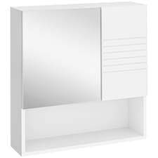 kleankin Bathroom Wall-Mounted Mirror Cabinet with Double Door Shelves