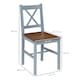 image 7 of HOMCOM Dining Chairs Set of 2, Pine Wood Frame, Cross Back for Kitchen Grey