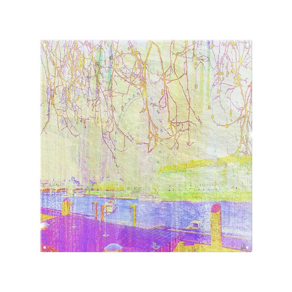 image 1 of London Eye Tree Drops Splash Back | White