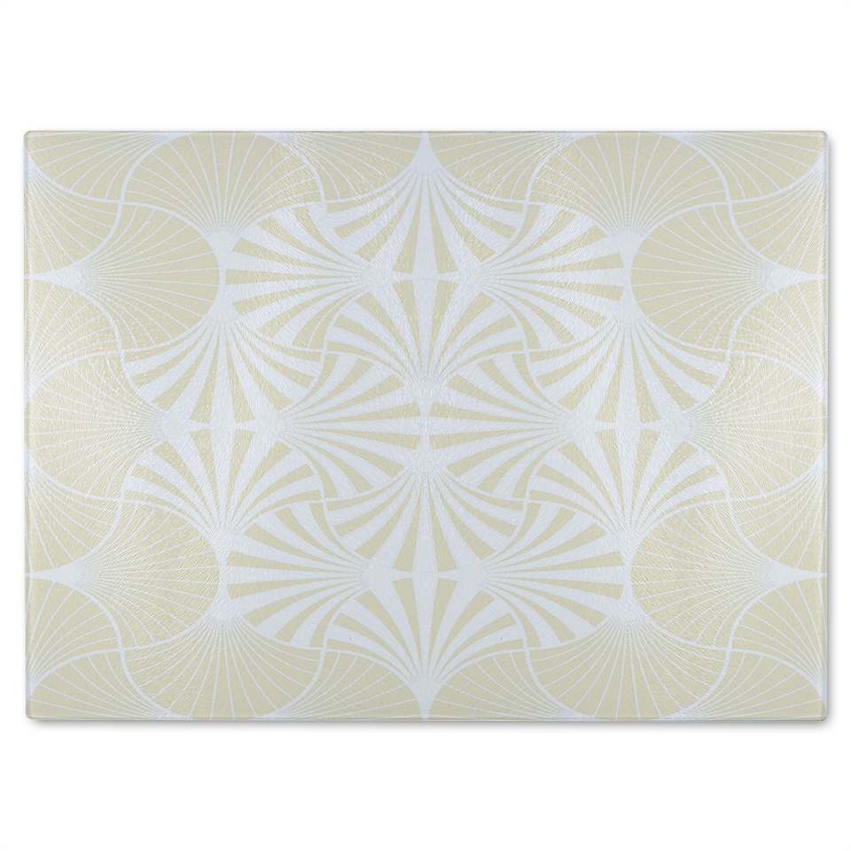 image 1 of Golden Star Ornament Glass Chopping Board | Multi