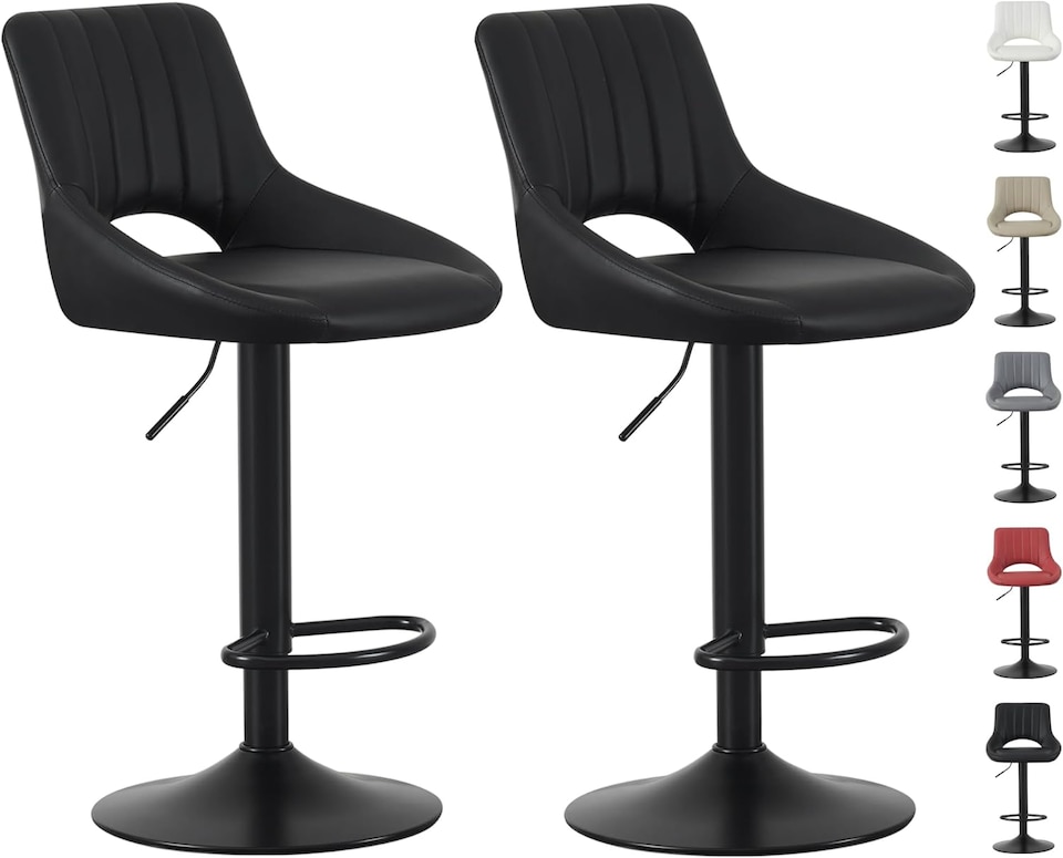 image 1 of MCC Direct Set of 2 Height Adjustable Bar Stool Kitchen Breakfast Chairs Stacey