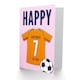 image 2 of Football Strip Kit Orange Jersey Top Age 7 Year Old Child Kids 7th Birthday Card