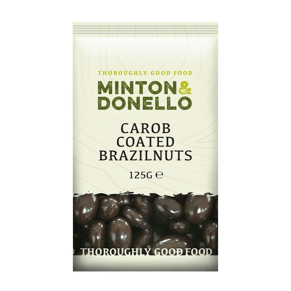 image 1 of Minton & Donello Carob Coated Brazil Nuts 6 x 125g