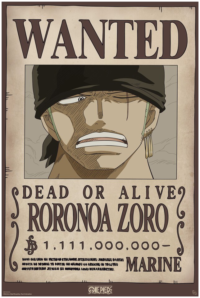 image 1 of One Piece Wanted Zoro Wano 61 x 91.5cm Maxi Poster