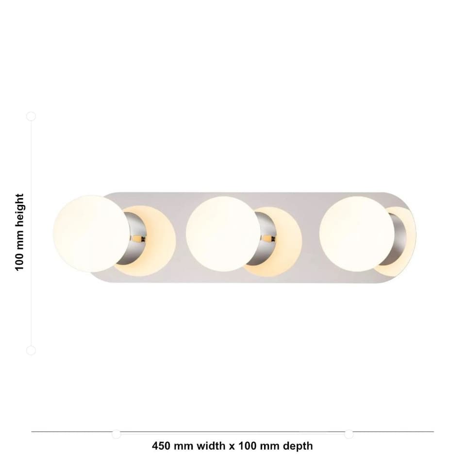 image 1 of Iris - Chrome with Opal Glass Bathroom LED Wall light