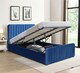 image 2 of Ottoman Storage Bed blue 4ft6 Big Double velvet bed gas lift up Storage Bed and 1 Mattress bedroom furniture