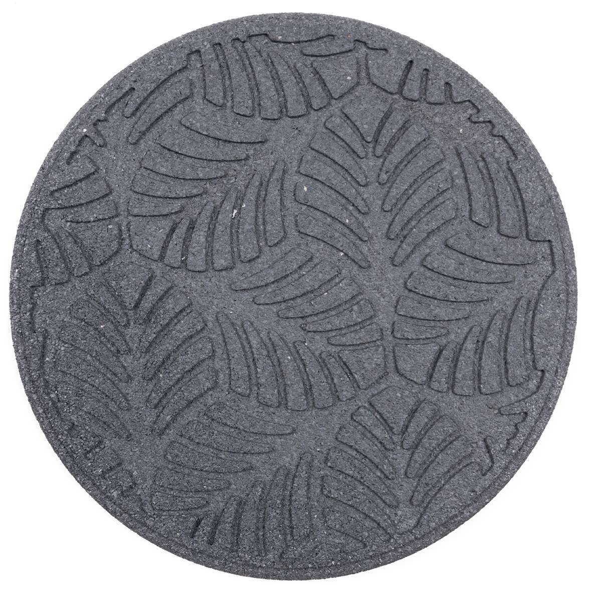 Stepping Stones Rubber Path Walkway Stone Geo Leaves Design - Grey - Pack of 4 Grey Grey Pack of 4