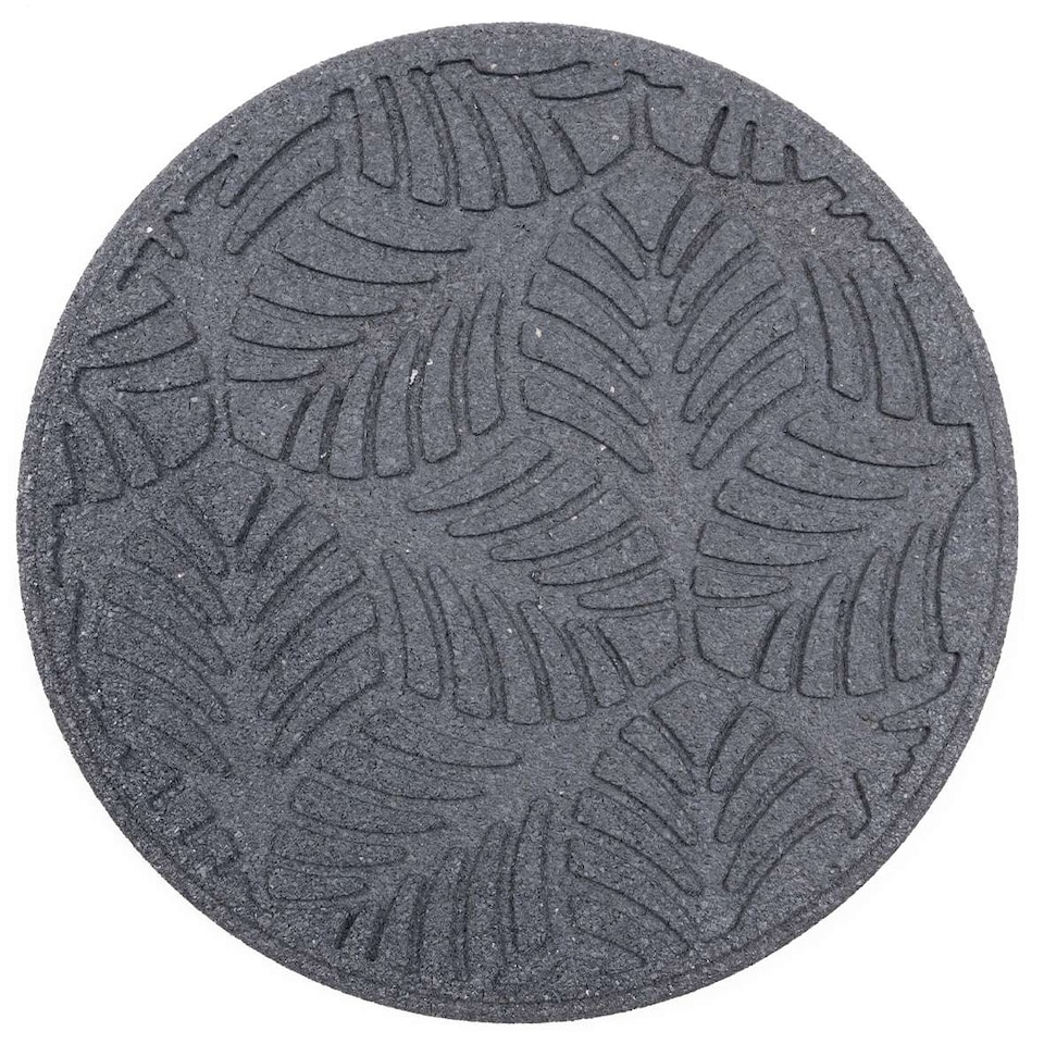 image 1 of Stepping Stones Rubber Path Walkway Stone Geo Leaves Design - Grey - Pack of 4 | Grey | Grey | Pack of 4