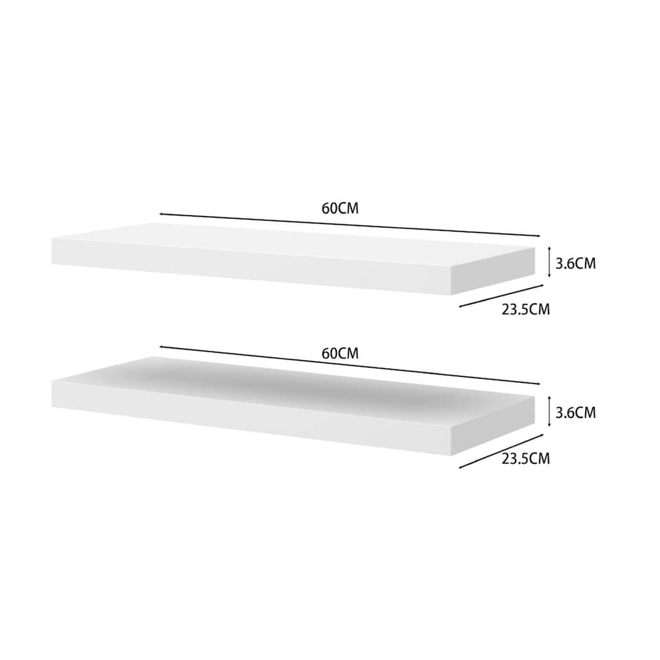 image 1 of Floating Storage Shelf Wall Mounted Wooden CD DVD Book Shelves Home Living Room | White
