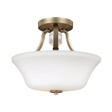 Evington 2 Light Semi Flush Ceiling Light Gold, E27