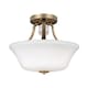 image 1 of Evington 2 Light Semi Flush Ceiling Light Gold, E27