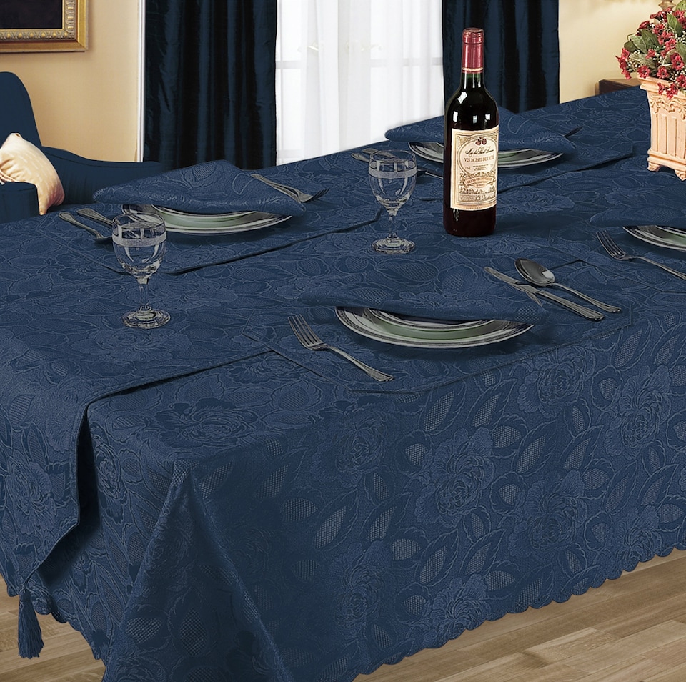 Kitchen Trends Rose Jacquard Tablecloth