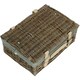 image 2 of 35cm Antique White Wash Split Willow Wicker Picnic Basket with Lining Grey | Grey | One Size
