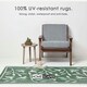 image 2 of Homescapes Outdoor Rug Luxury Waterproof Reversible, 182 x 122 cm, Green, Floral Bee Green | 122 x 182 cm