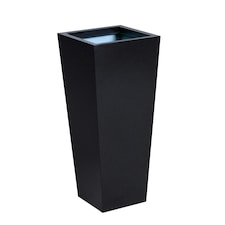 Primrose Black Flared Tapered Outdoor Planter Zinc Galvanised Pot 90cm x 40cm