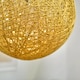 image 5 of ValueLights Bjorn Medium Rattan Wicker Cream Ceiling Pendant Shade | Cream